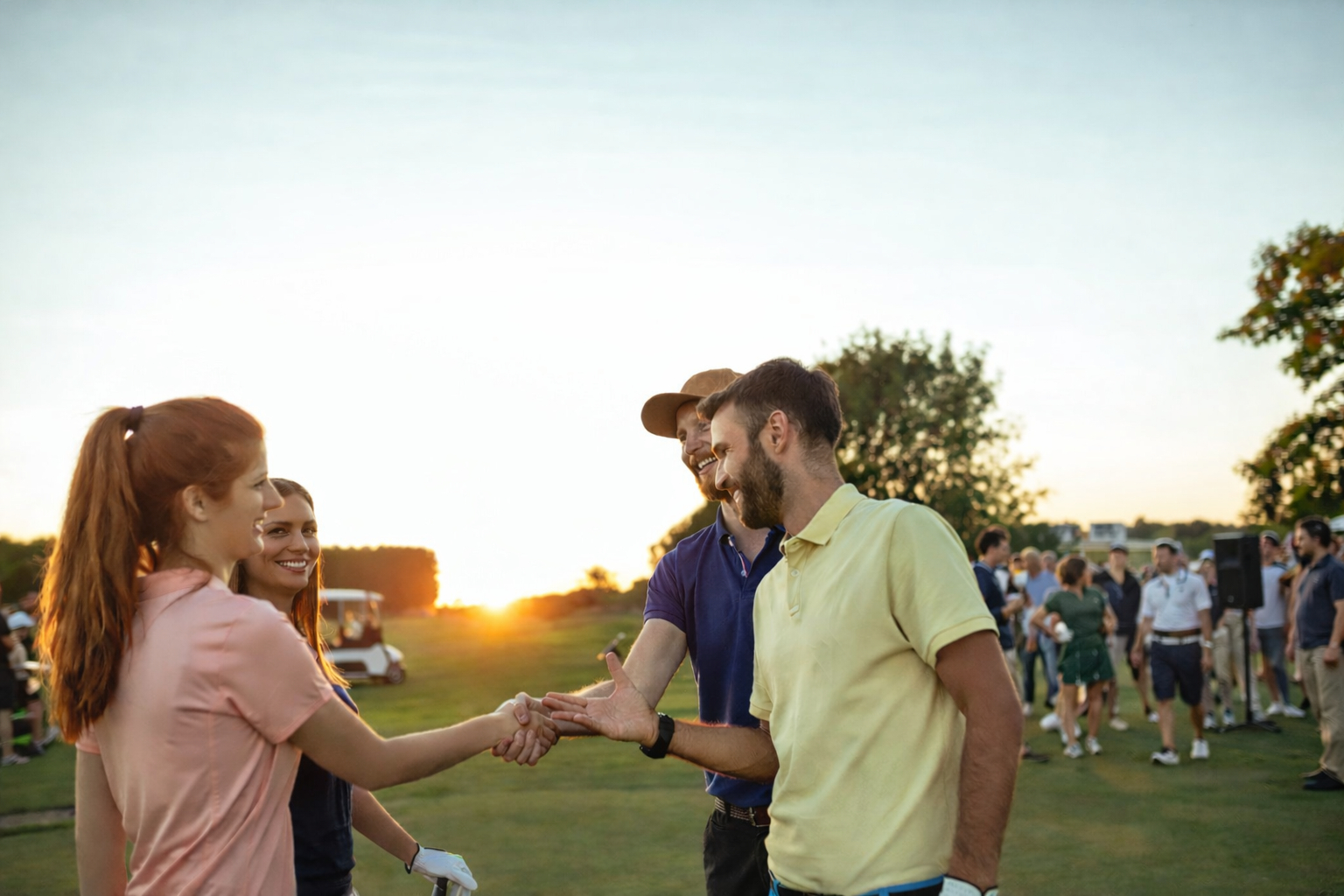 Skakar hand efter en god goldmatch.