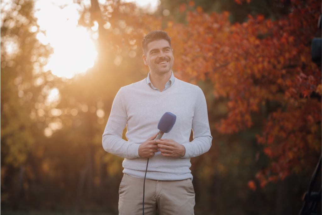 En proffesionnell speaker på ett event. 